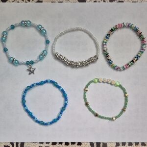 8in Colorful Beaded Bracelet Set